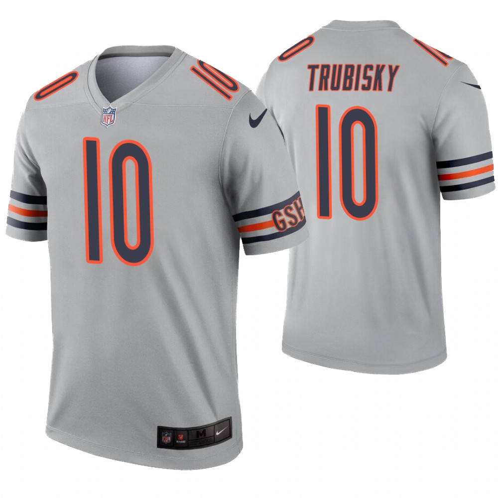 Youth Chicago Bears #10 Trubisky grey Nike Vapor Untouchable Limited NFL Jersey